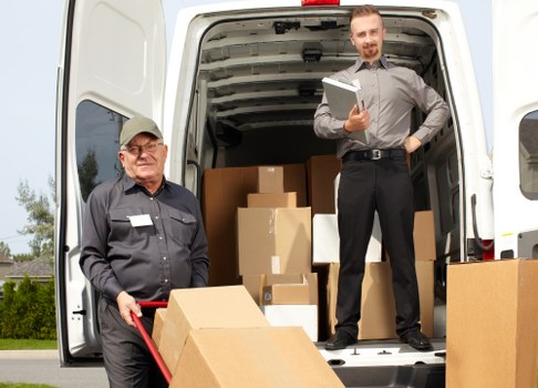 Professional packing materials prepared for a local home move
