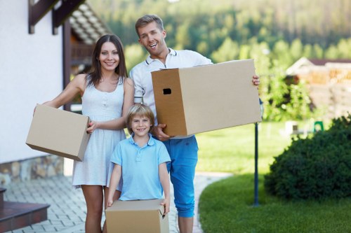 Business relocation items being transported by removal van