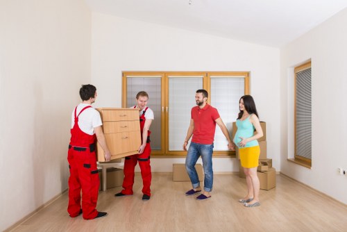 Local man and van removal service managing a careful furniture delivery