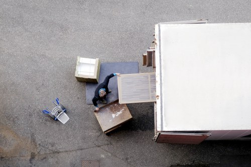 Office moving checklist and packed boxes ready for relocation